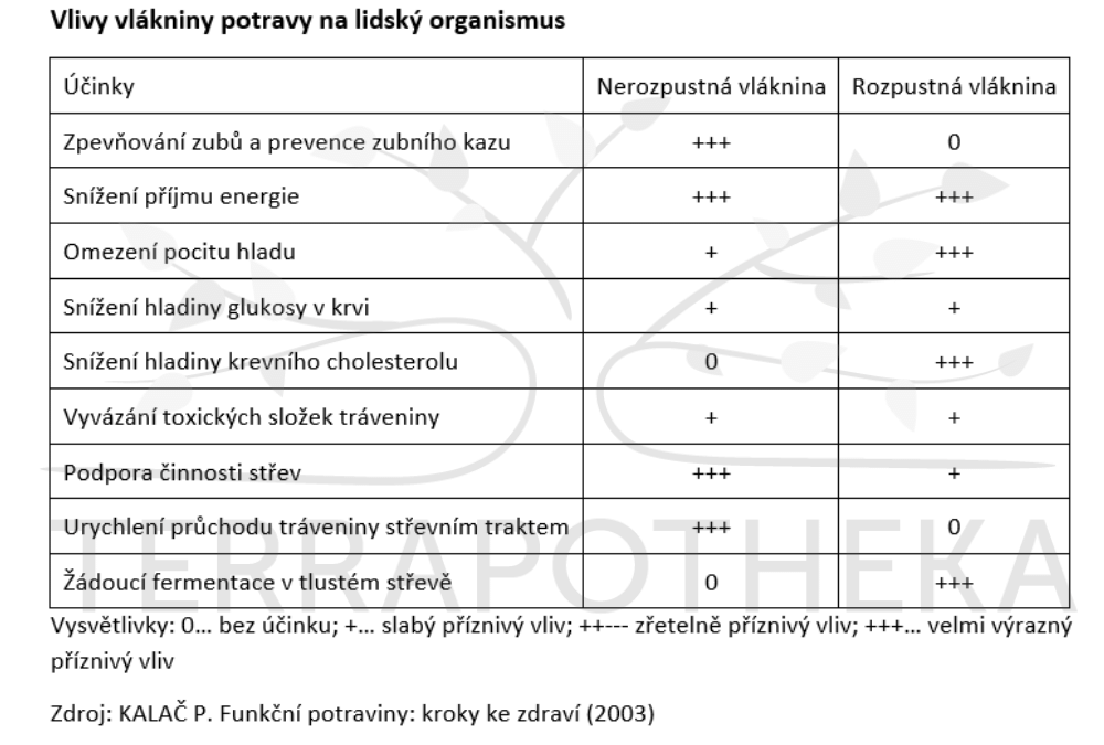 vliv vlakniny