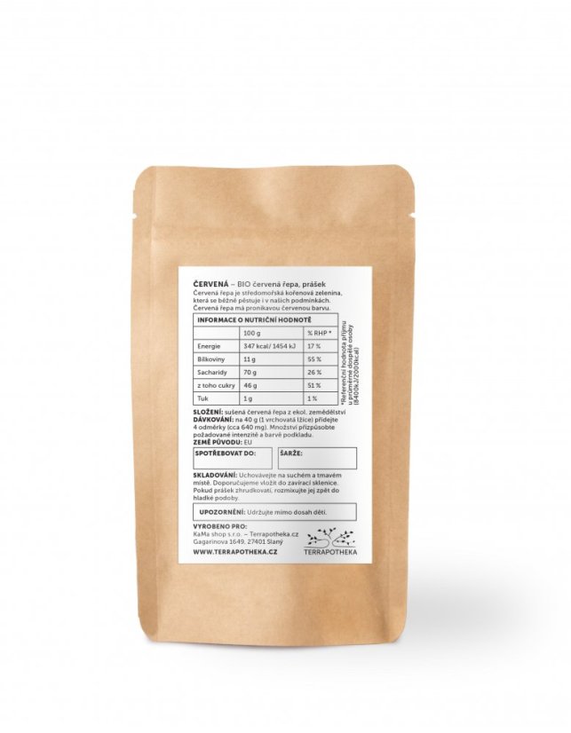 BIO ČERVENÁ - červená řepa - prášek 50 g