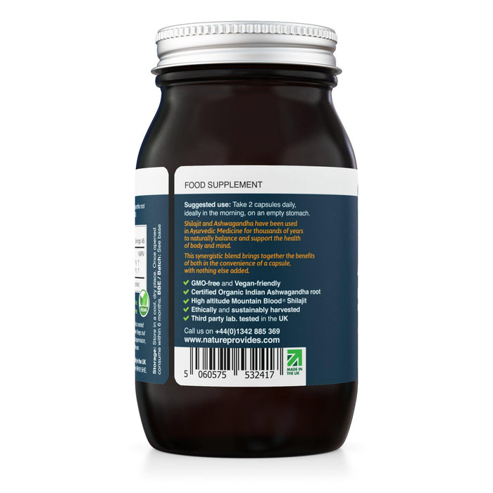 Shilajit s BIO ashwagandhou Nature Provides - 90 kapslí