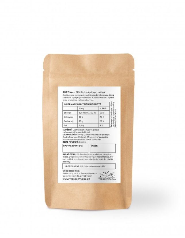 BIO RŮŽOVÁ - Růžová pitaya - prášek 20 g