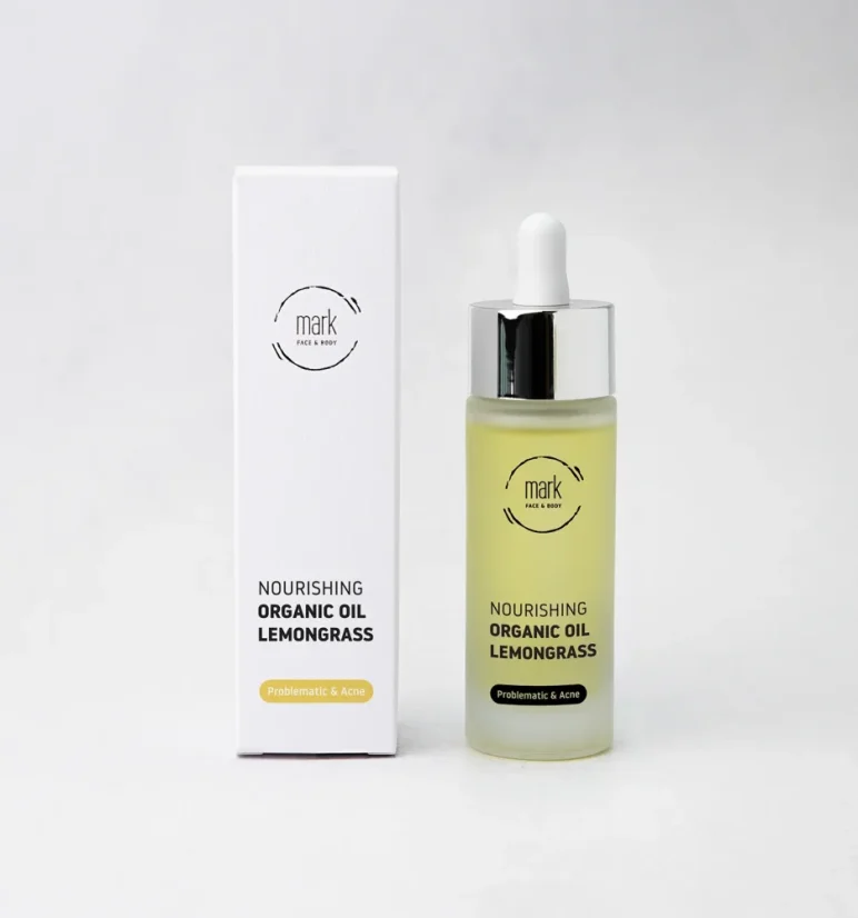 MARK organic oil Lemongrass – organické olejové sérum s meruňkovým, rýžovým a hroznovým olejem a vitaminem E, 30 ml MARK organic oil Lemongrass – organické olejové sérum s meruňkovým, rýžovým a hroznovým olejem a vitaminem E, 30 ml