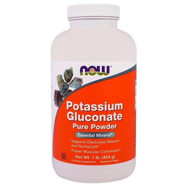 Glukonát draselný NOW Foods - prášek 454 g