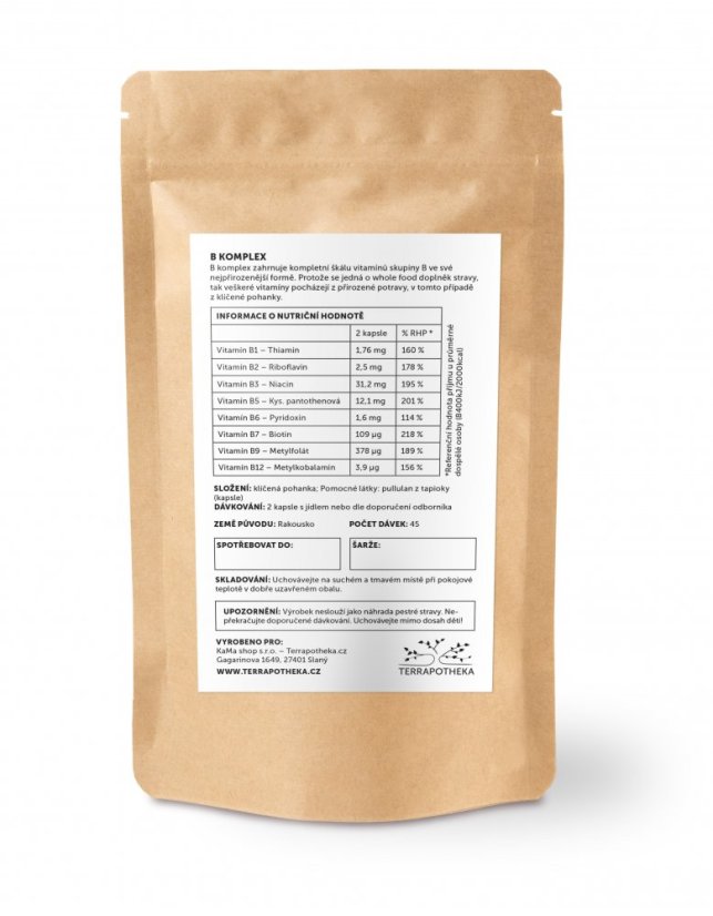 B komplex z klíčené pohanky - 90 kapslí