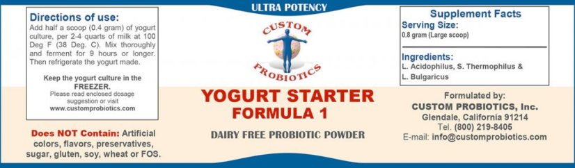 Jogurtový startér Custom Probiotics - #1 25 g prášek