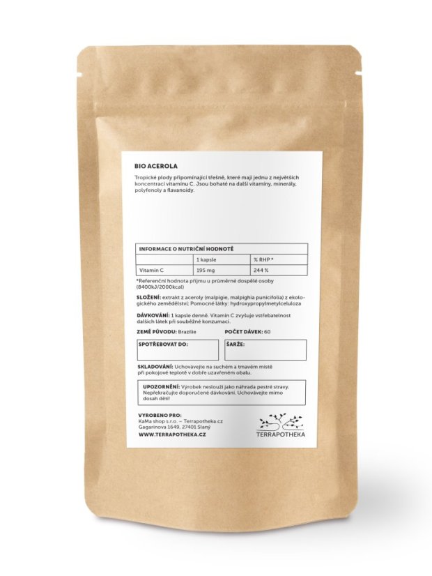 BIO Acerola - vitamín C - 60 kapslí
