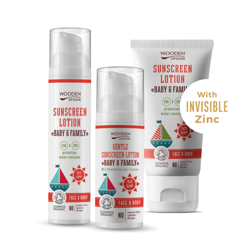 Opalovací tělové mléko Baby & Family SPF 50 WoodenSpoon