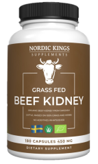 Nordic Kings BIO hovězí ledvinky, grass-fed 180 kapslí