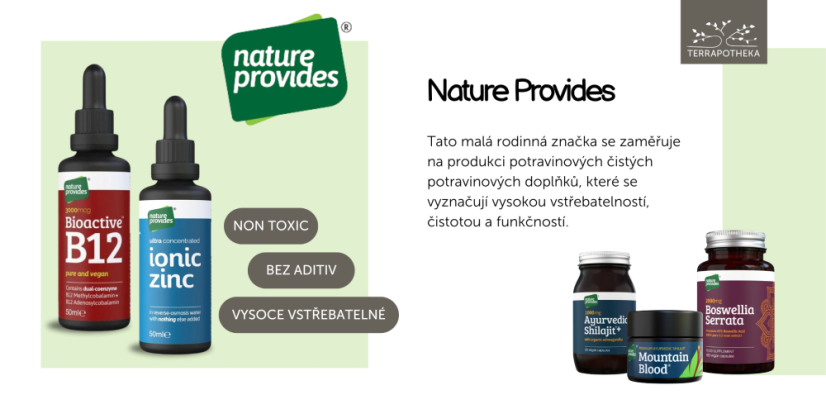 Shilajit s BIO ashwagandhou Nature Provides - 90 kapslí