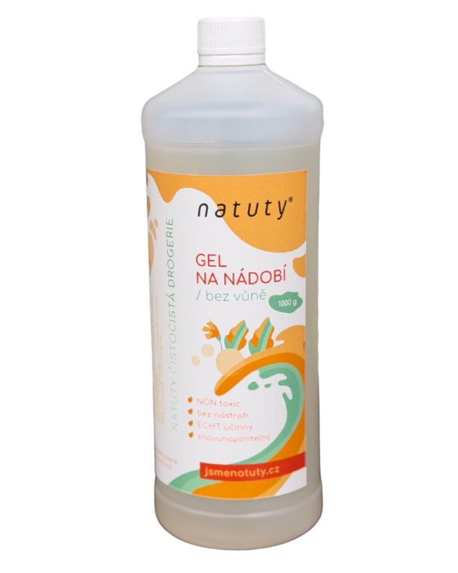 Gel na nádobí bez vůně Natuty