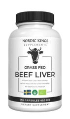 Nordic Kings BIO hovězí játra grass-fed 180 kapslí