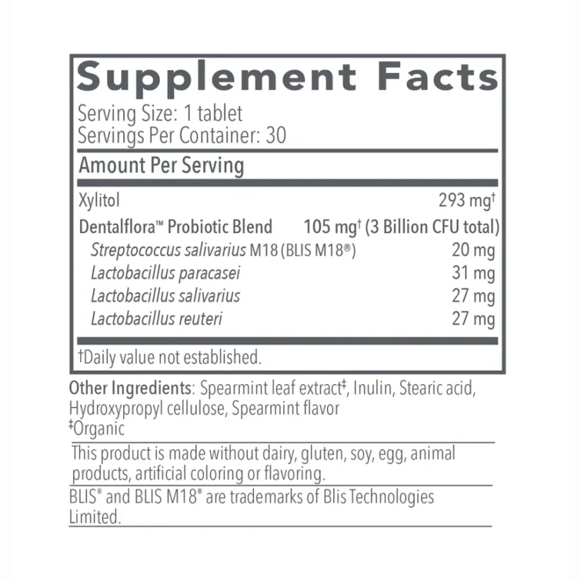 Dentalflora® Biocidin Botanicals - 30 žvýkacích tablet