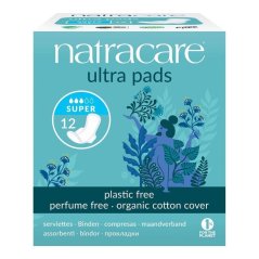 Menstruační vložky ultra s křidélky Natracare - super 12 ks Menstruační vložky ultra s křidélky Natracare - super 12 ks