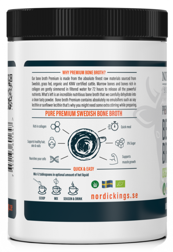 Nordic Kings BIO prášek z kostního vývaru v grass-fed kvalitě 500 g